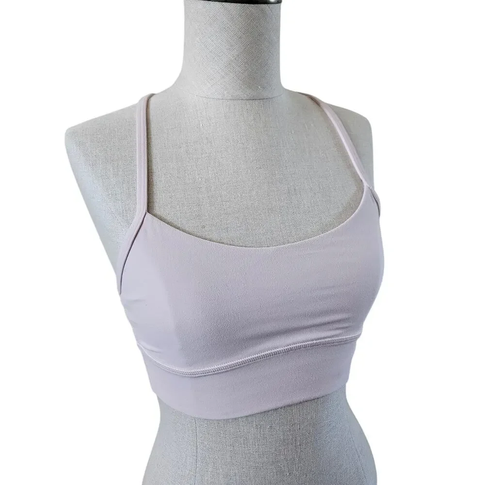 Lululemon Flow Y Longline Bra Light Pink 6